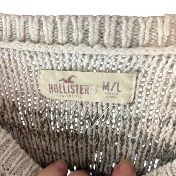 Hollister Ombre Gray Striped Sweater Size Medium Large - Picture 5 of 6